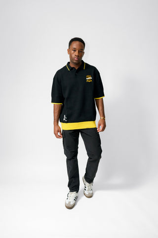 ‘LONG JUMP’ EMBROIDERED KNITTED POLO