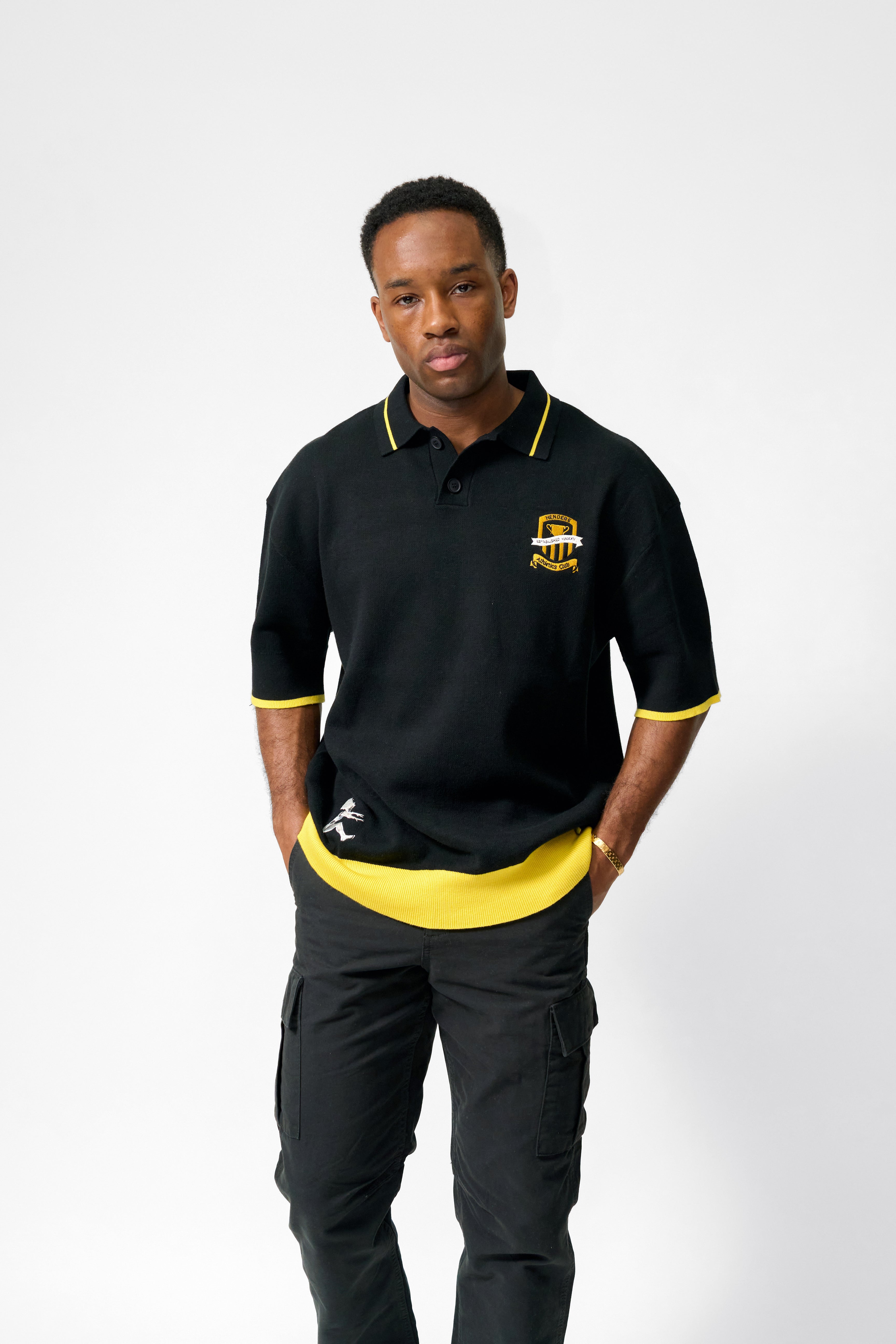 LONG JUMP EMBROIDERED KNITTED POLO