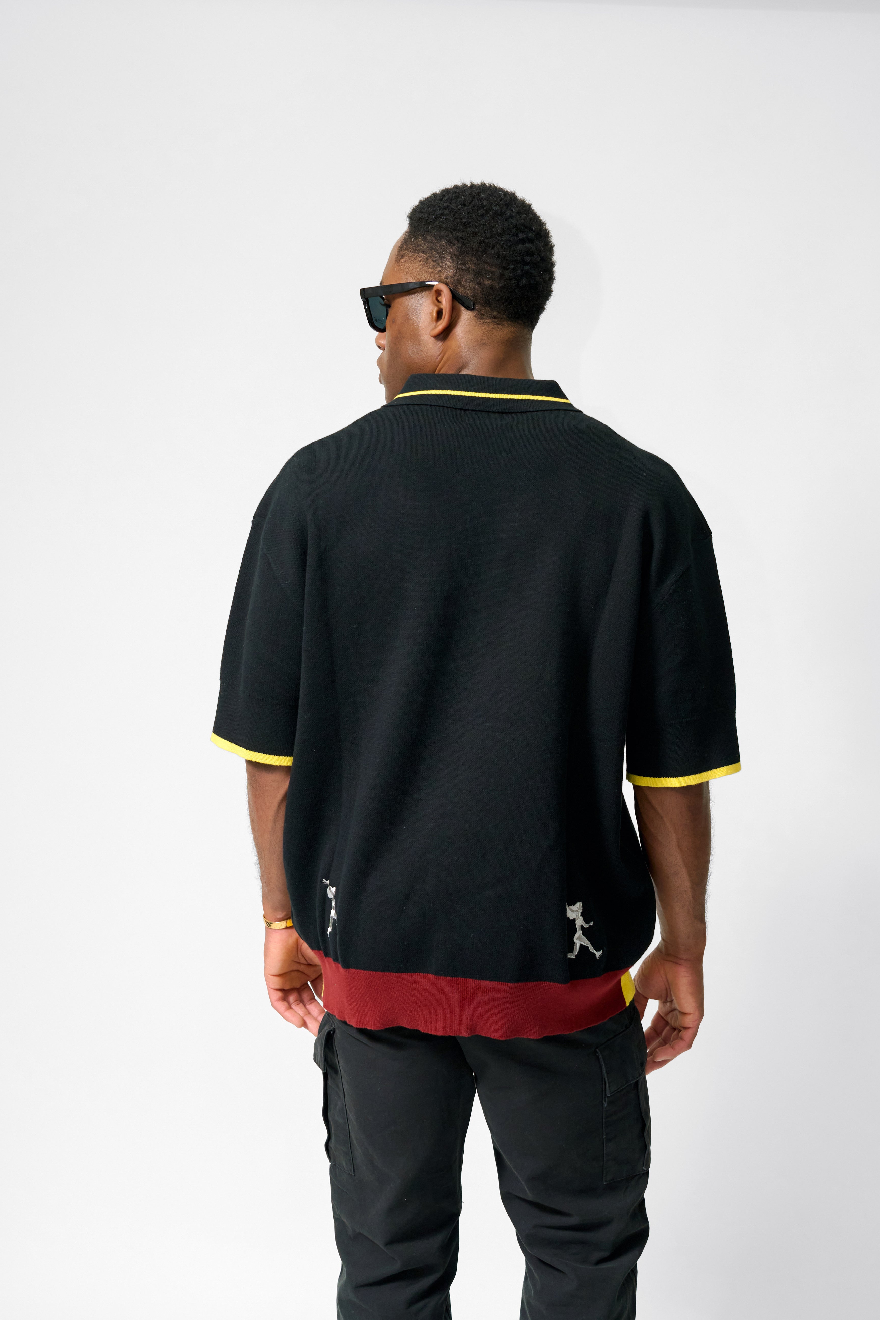 LONG JUMP EMBROIDERED KNITTED POLO