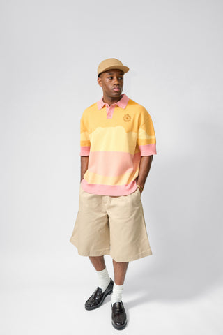 'SURFER' INTARSIA EMBROIDERED KNITTED POLO