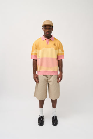 'SURFER' INTARSIA EMBROIDERED KNITTED POLO
