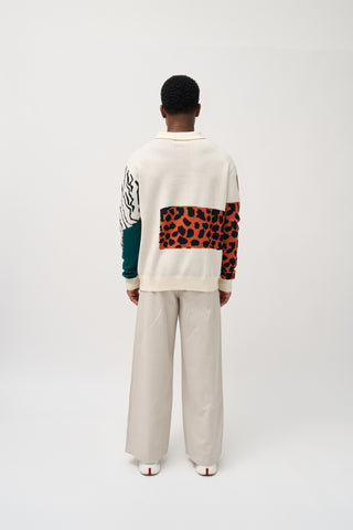 'BLUE HEART' INTARSIA KNITTED POLO