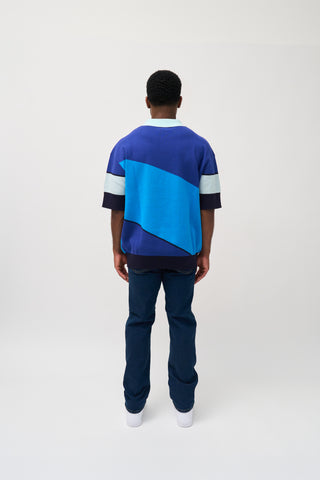 ‘SCUBA’ INTARSIA EMBROIDERED KNITTED POLO