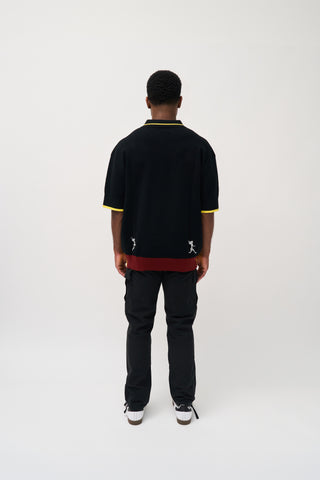 ‘LONG JUMP’ EMBROIDERED KNITTED POLO