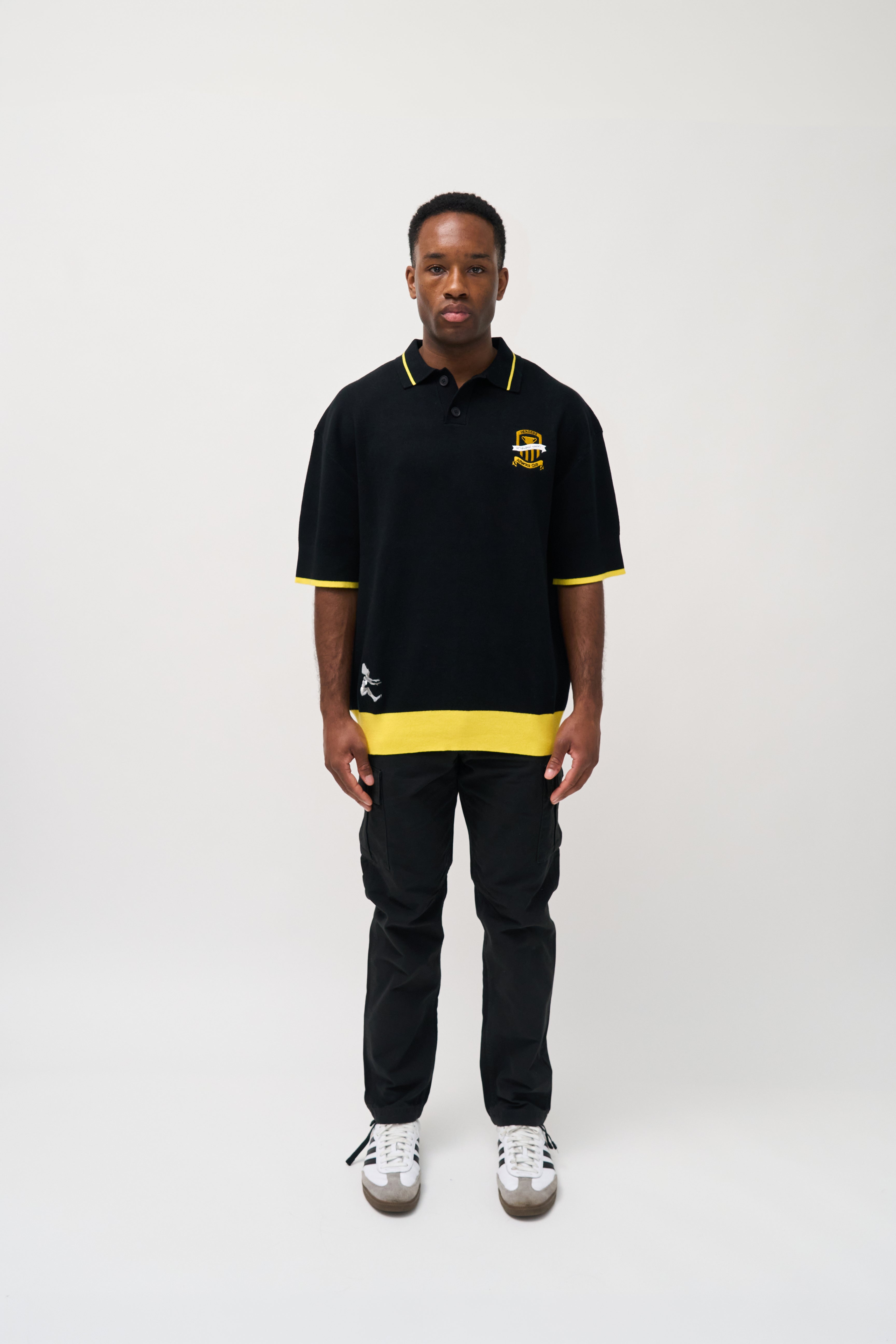 LONG JUMP EMBROIDERED KNITTED POLO