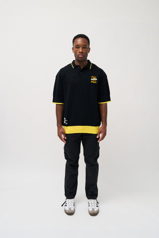 ‘LONG JUMP’ EMBROIDERED KNITTED POLO